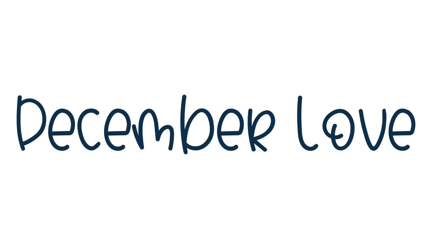 December Love, handwriting font preview