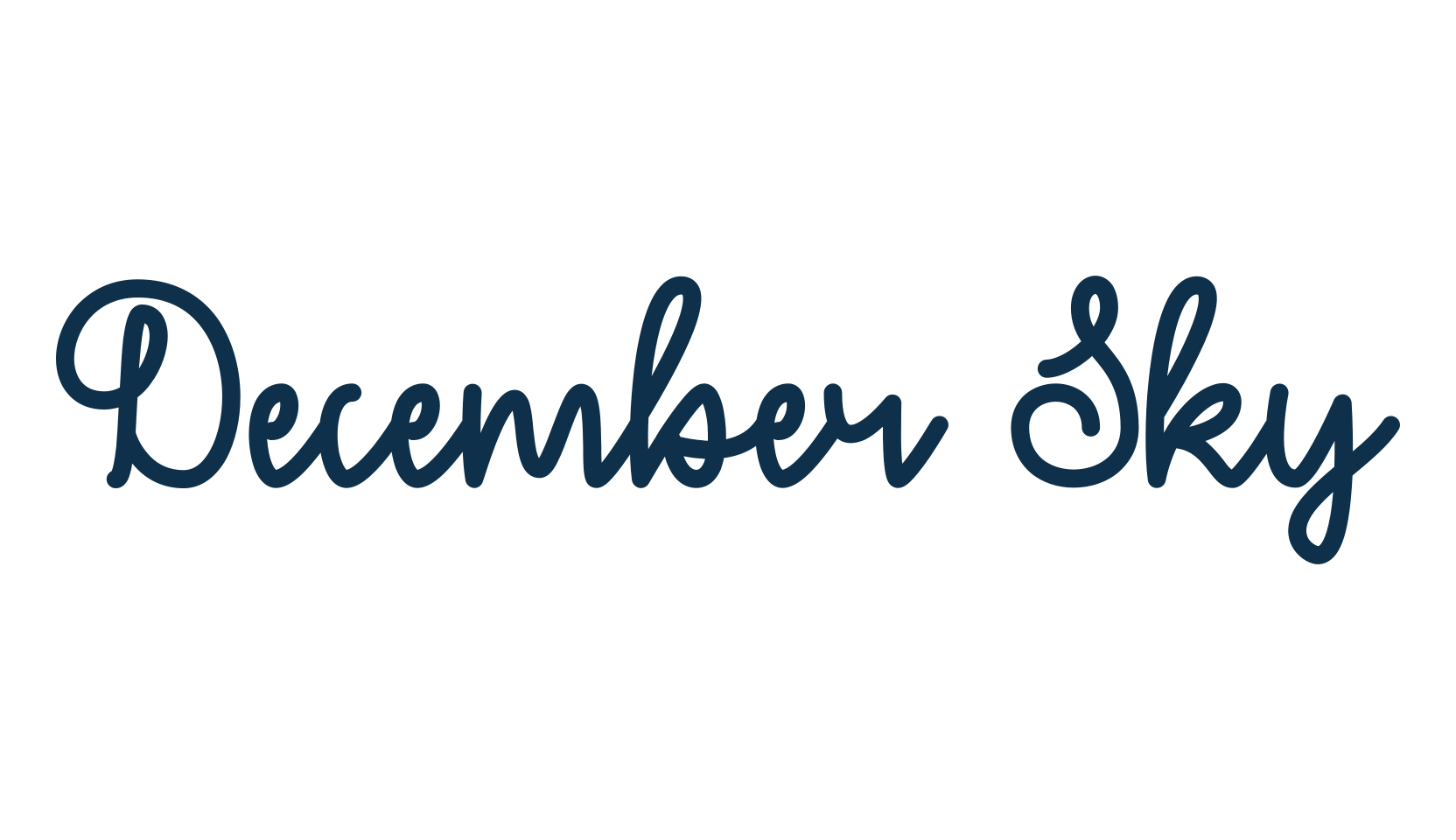 December Sky, fancy various decorative script calligraphy font preview