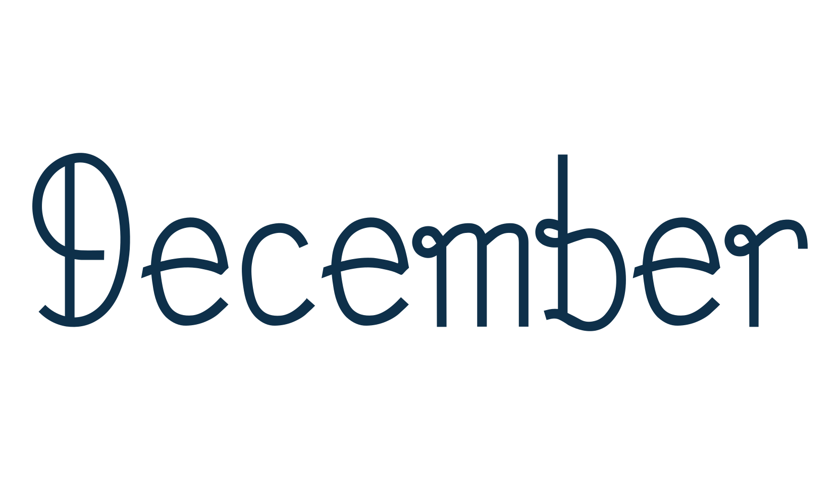 December, fancy various decorative font preview