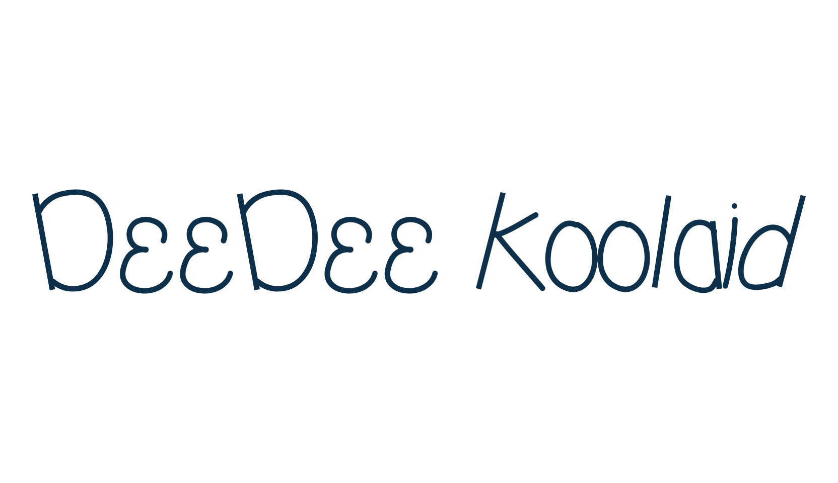 DeeDee Koolaid, fancy cartoon decorative font preview