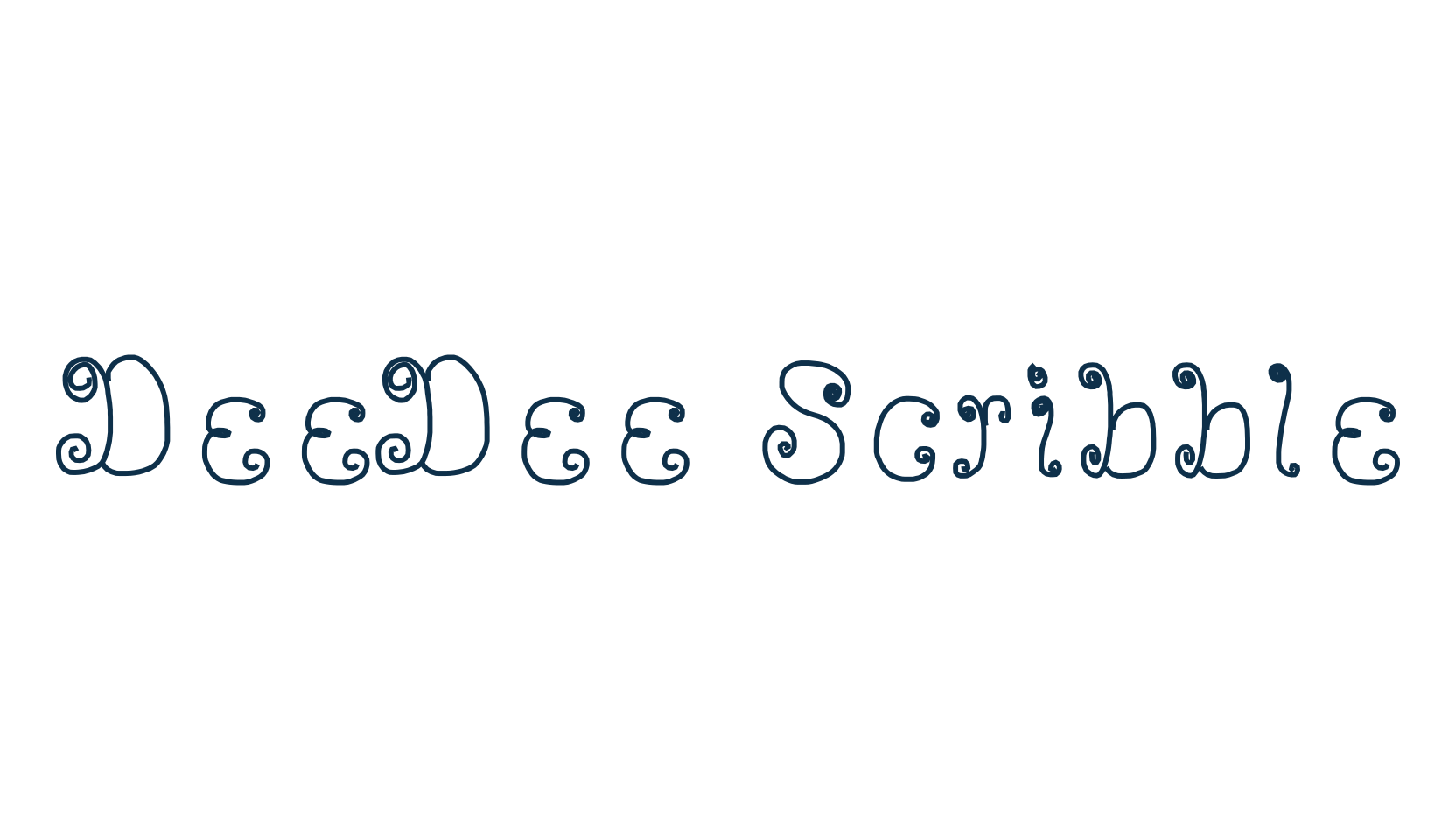 DeeDee Scribble, fancy curly decorative font preview