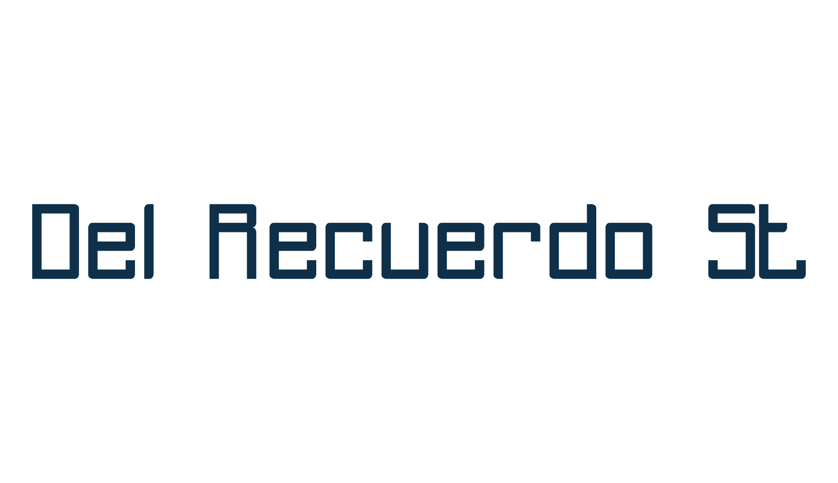 Del Recuerdo St, various font preview