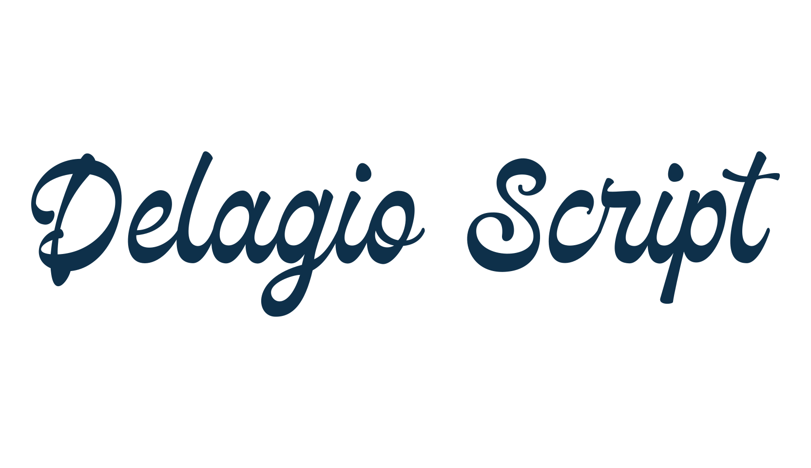 Delagio Script, old school font preview