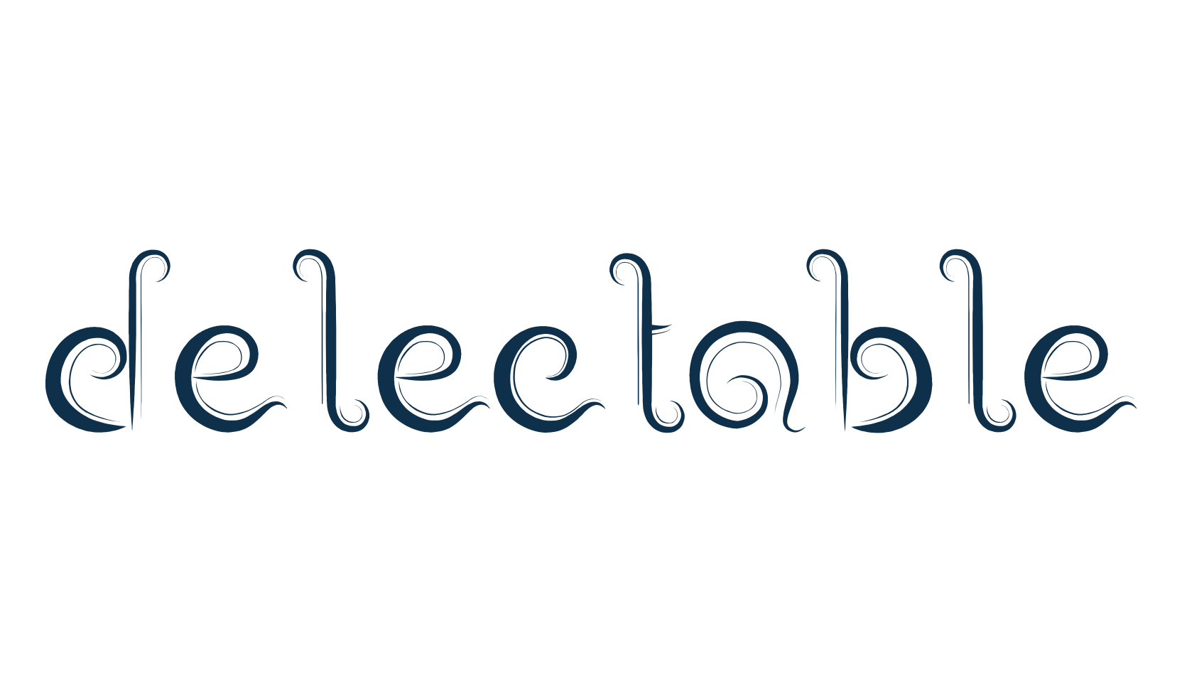 Delectable, fancy curly decorative font preview