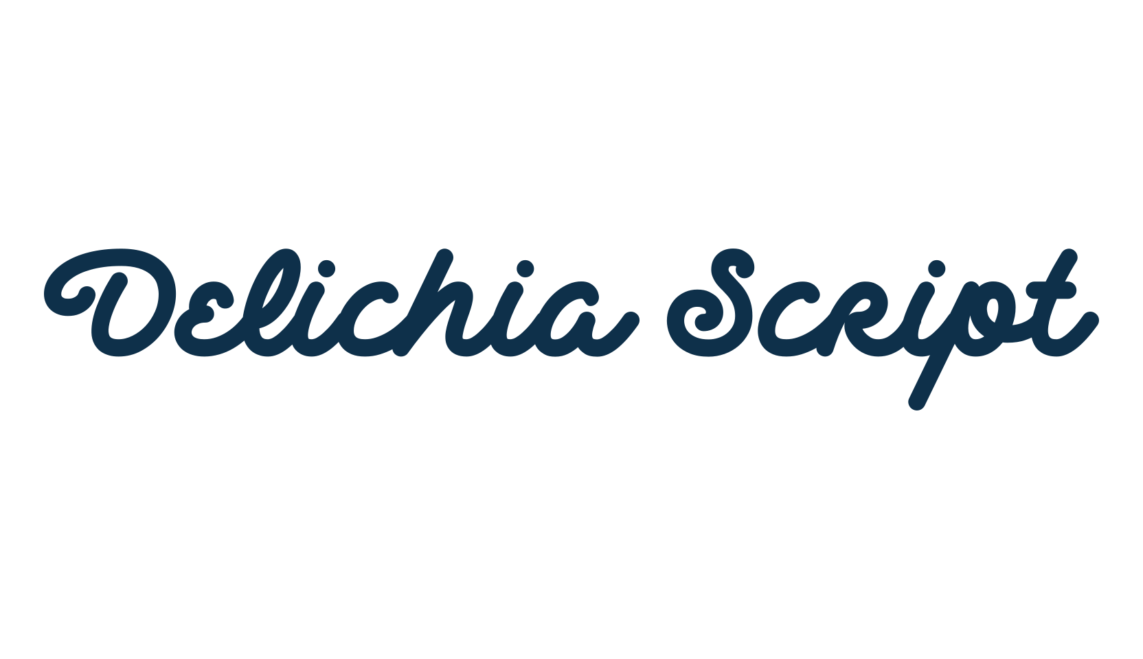 Delichia Script, various font preview