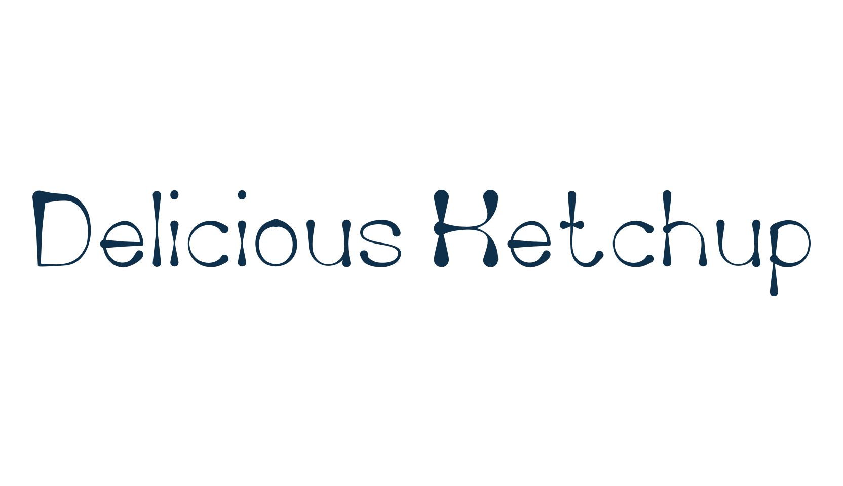 Delicious Ketchup, fancy various decorative font preview