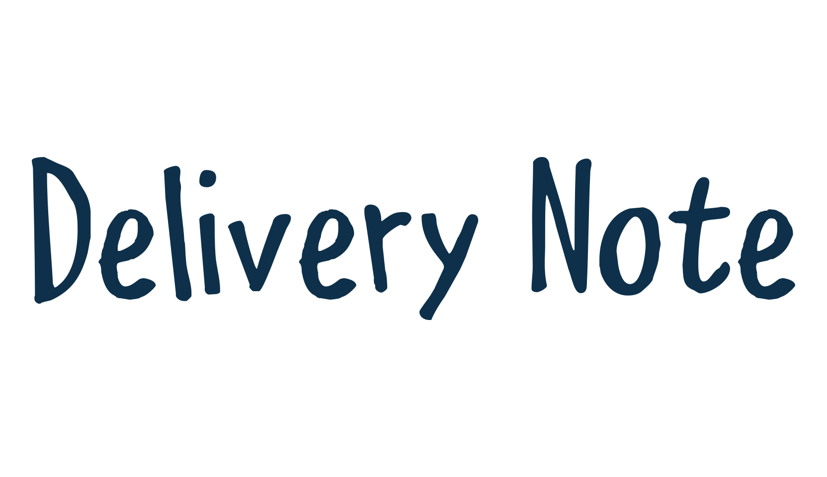Delivery Note, script handwritten fancy decorative calligraphy font preview