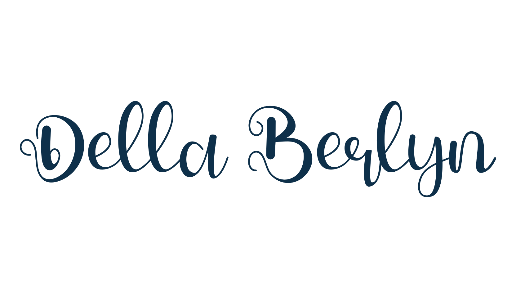 Della Berlyn, script calligraphy fancy decorative font preview