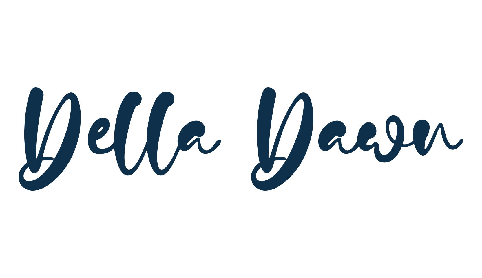 Della Dawn, calligraphy font preview