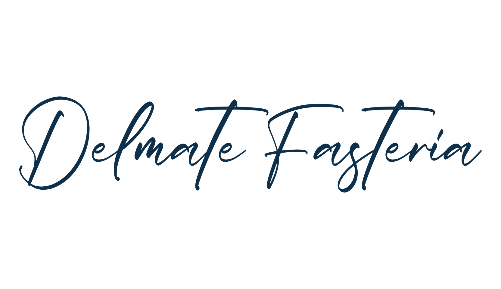 Delmate Fasteria, handwriting font preview