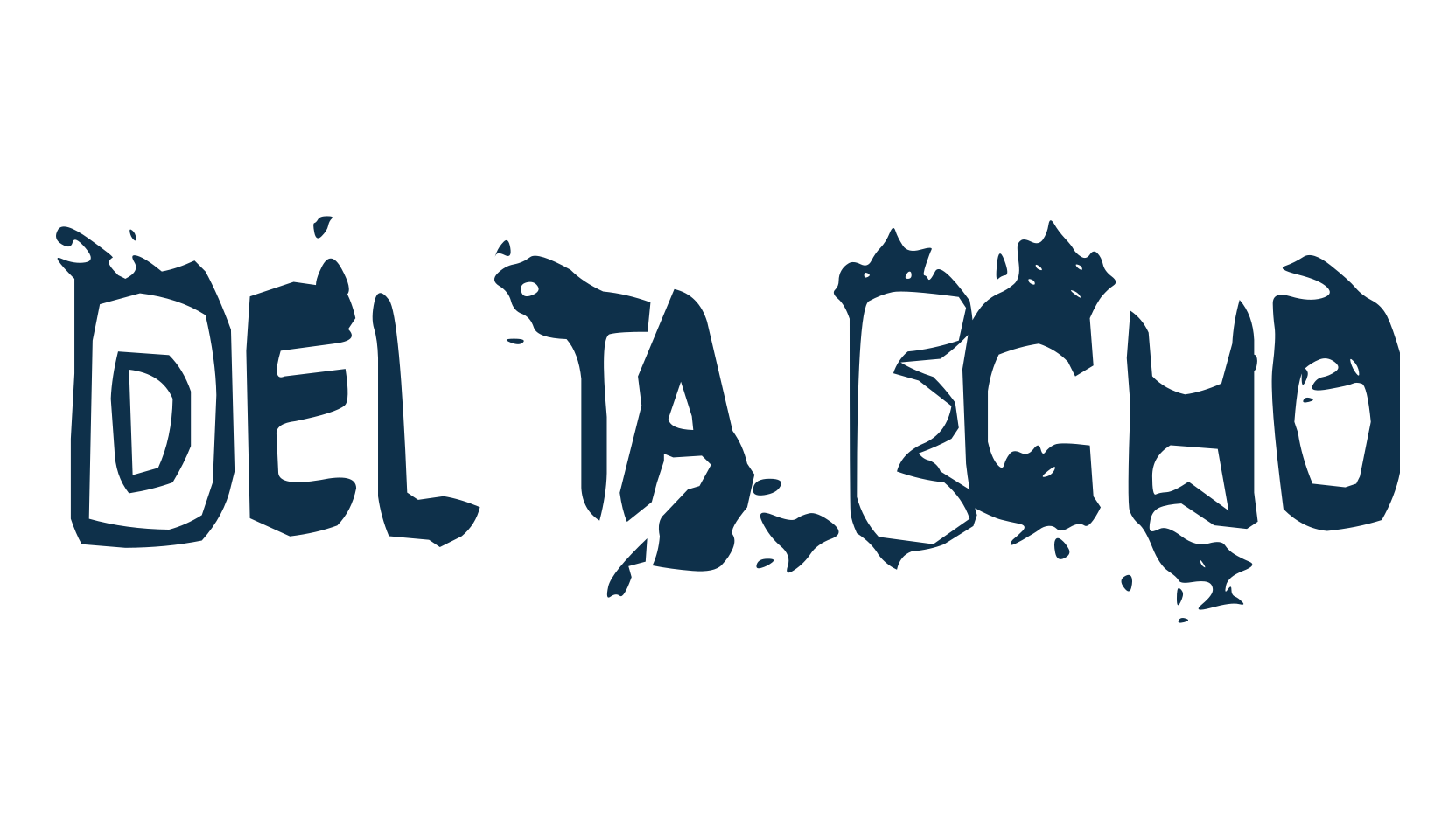 Delta Echo, fancy destroy decorative font preview