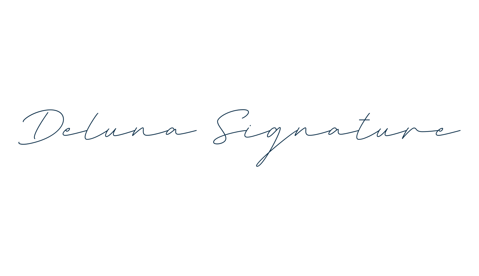 Deluna Signature, script handwritten fancy decorative calligraphy font preview