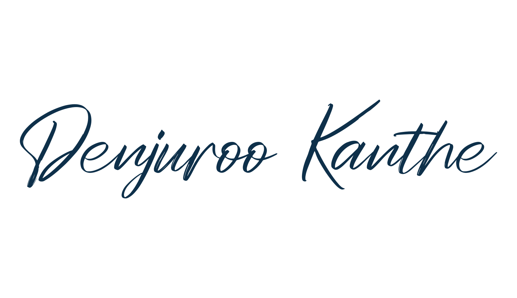 Denjuroo Kanthe, script handwritten fancy decorative calligraphy font preview