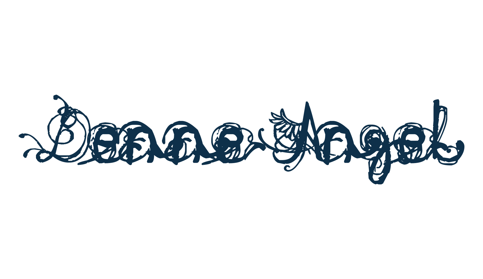 Denne Angel, trash font preview