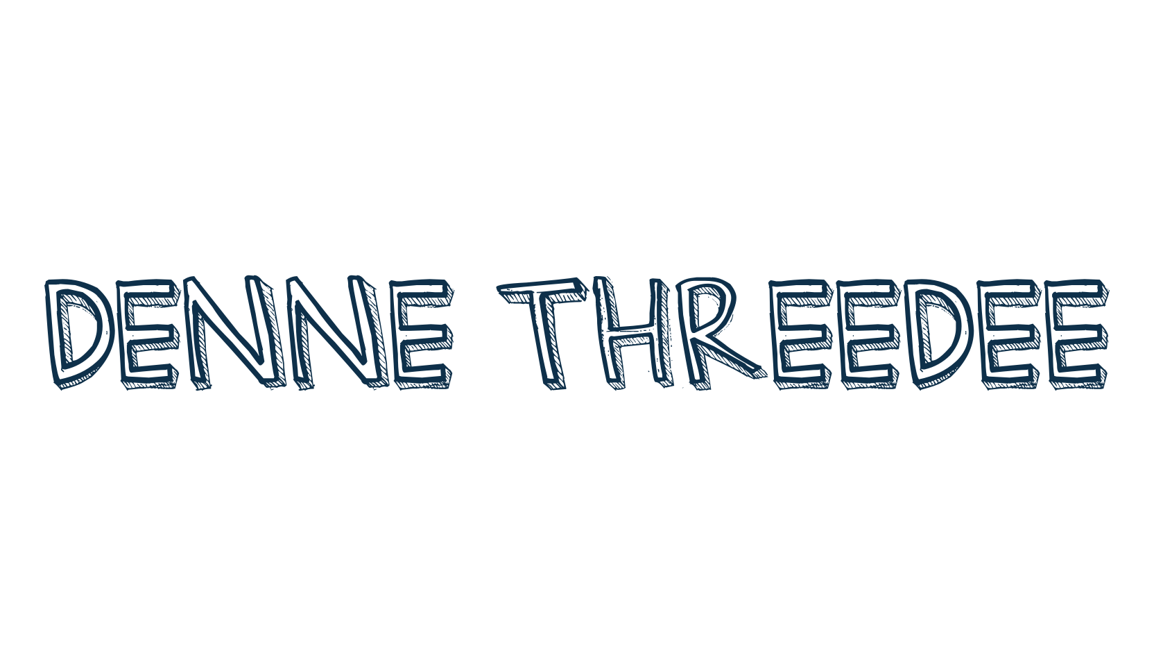 Denne Threedee, fancy cartoon decorative font preview