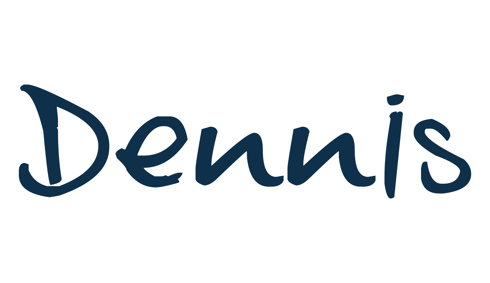 Dennis, script handwritten fancy decorative calligraphy font preview
