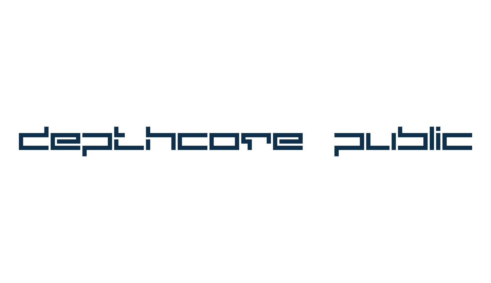 Depthcore Public, techno square sci-fi font preview