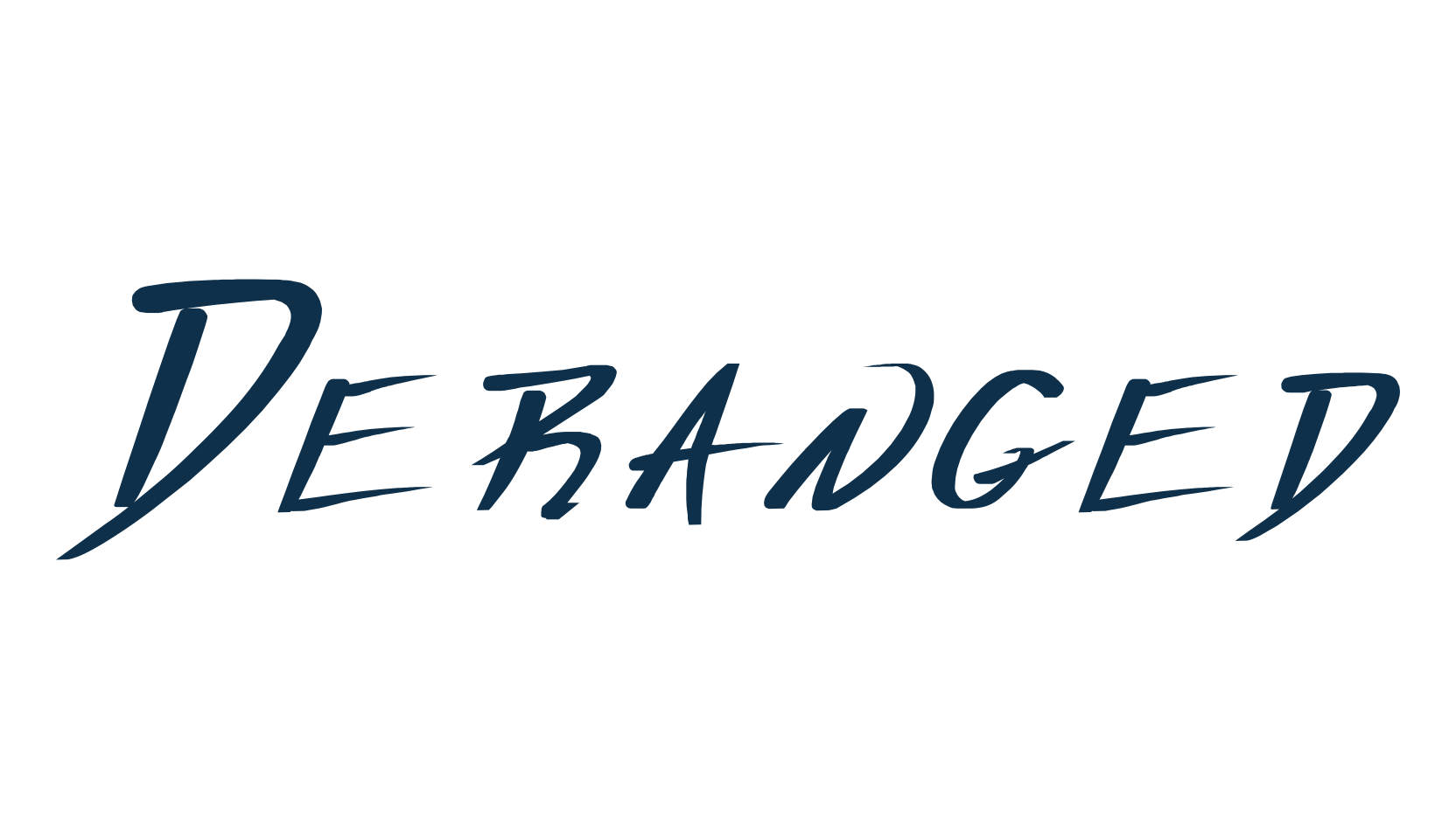 Deranged, script handwritten fancy decorative calligraphy font preview