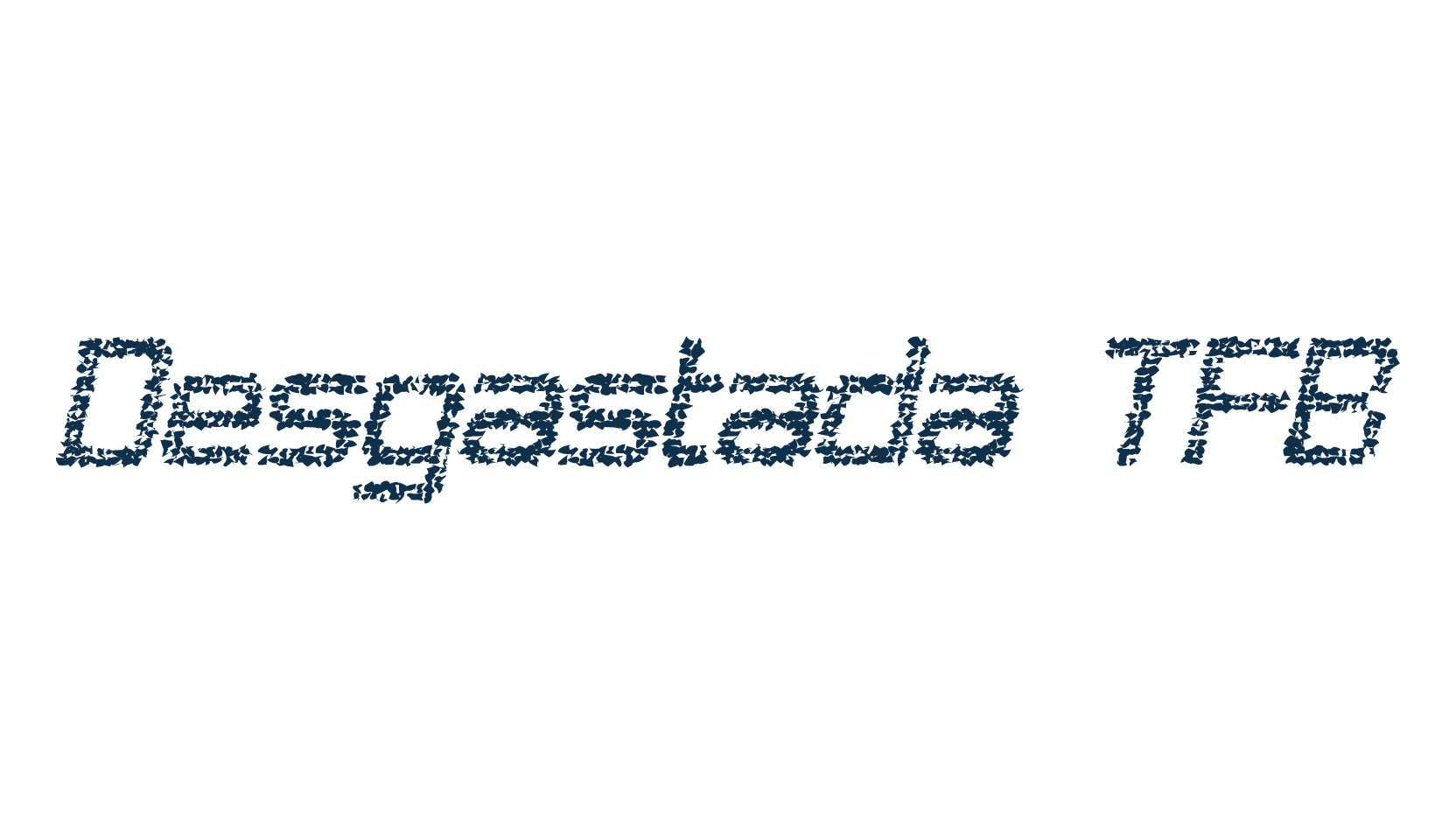 Desgastada TFB, eroded font preview