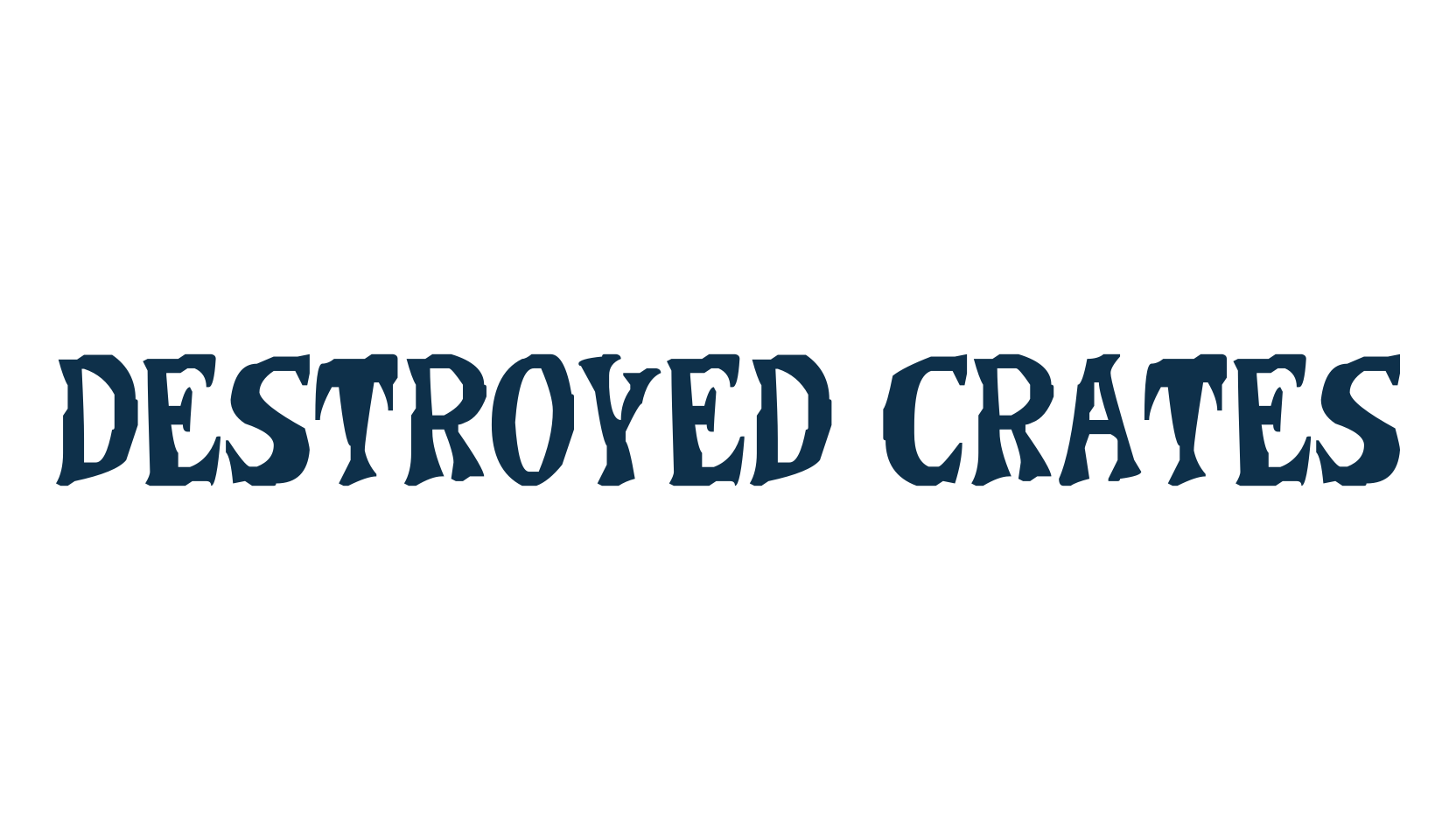 Destroyed Crates, fancy cartoon decorative font preview