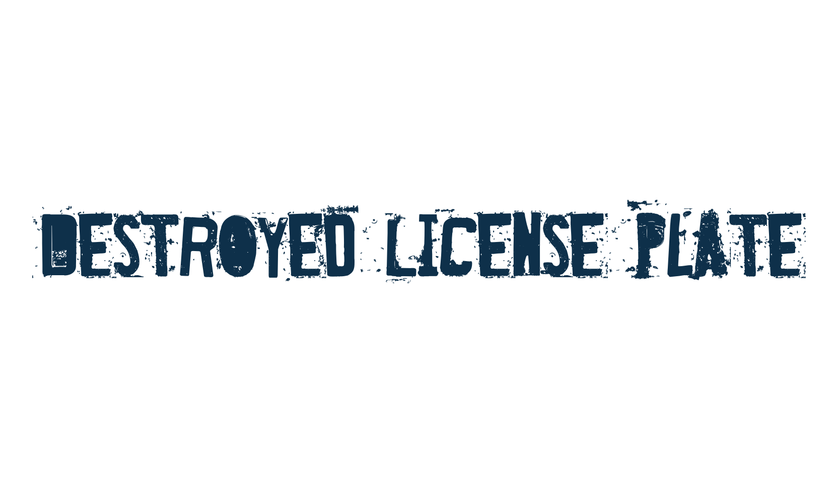 Destroyed License Plate, destroy font preview