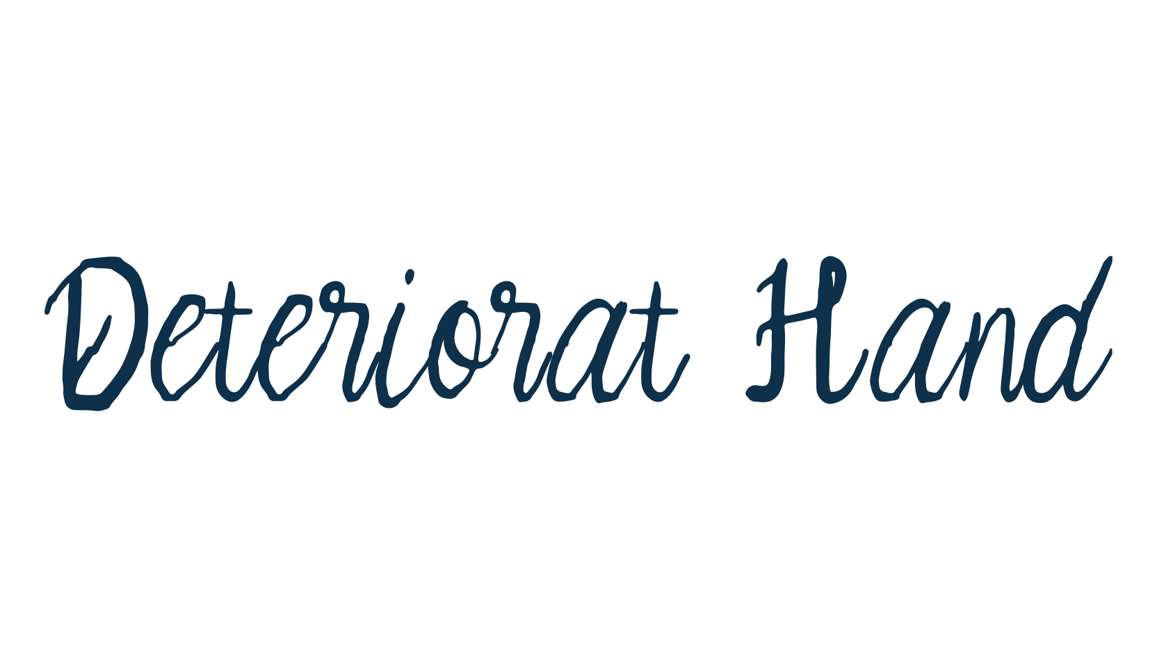 Deteriorat Hand, script handwritten fancy decorative calligraphy font preview