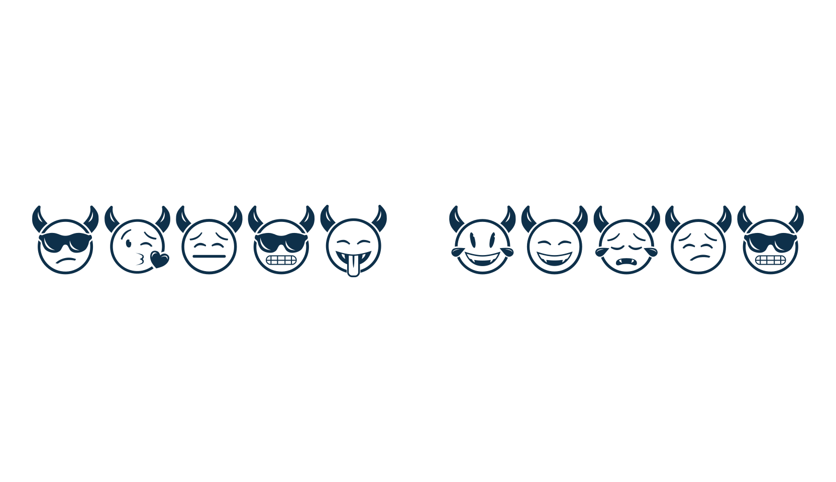 Devil Emoji, fancy decorative font preview