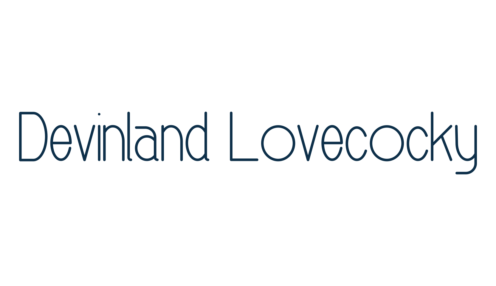 Devinland Lovecocky, basic sans serif font preview