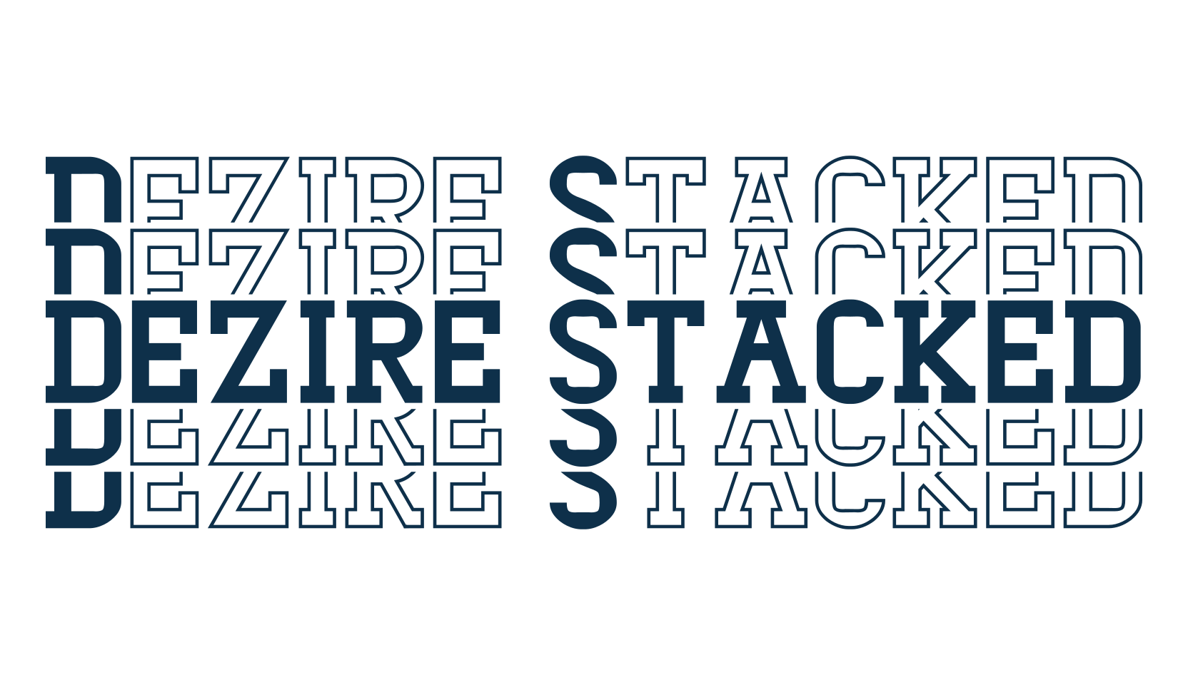 Dezire Stacked, fancy decorative font preview
