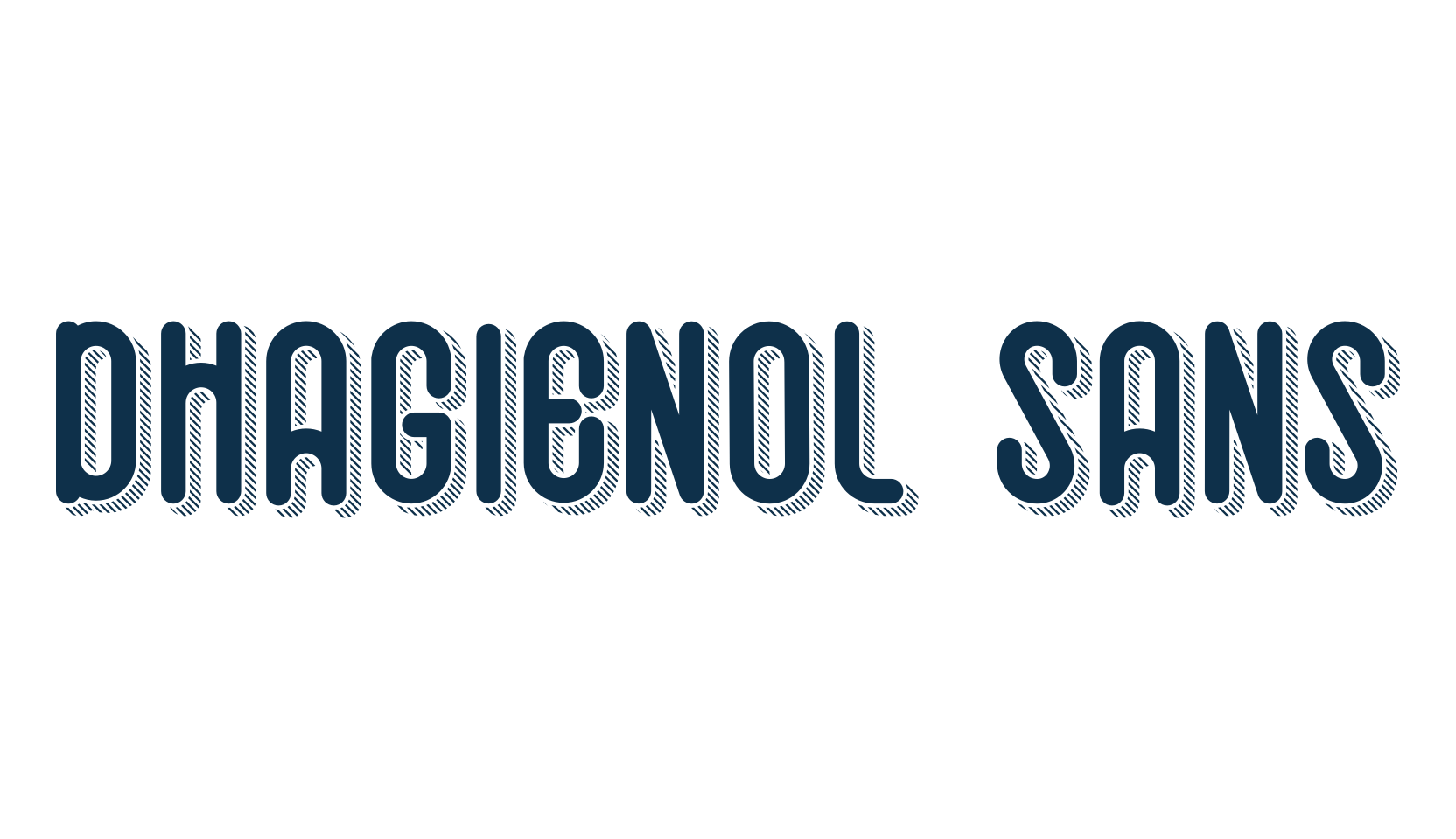 Dhagienol Sans, fancy retro decorative font preview