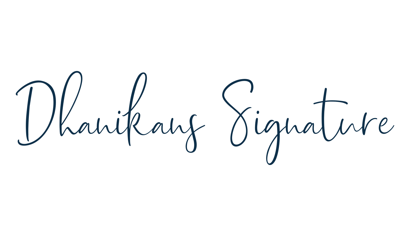Dhanikans Signature, handwriting font preview