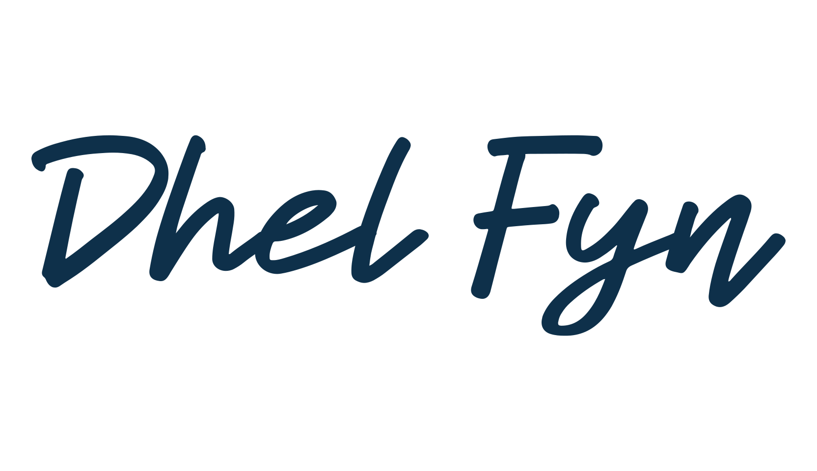 Dhel Fyn, script handwritten fancy decorative calligraphy font preview