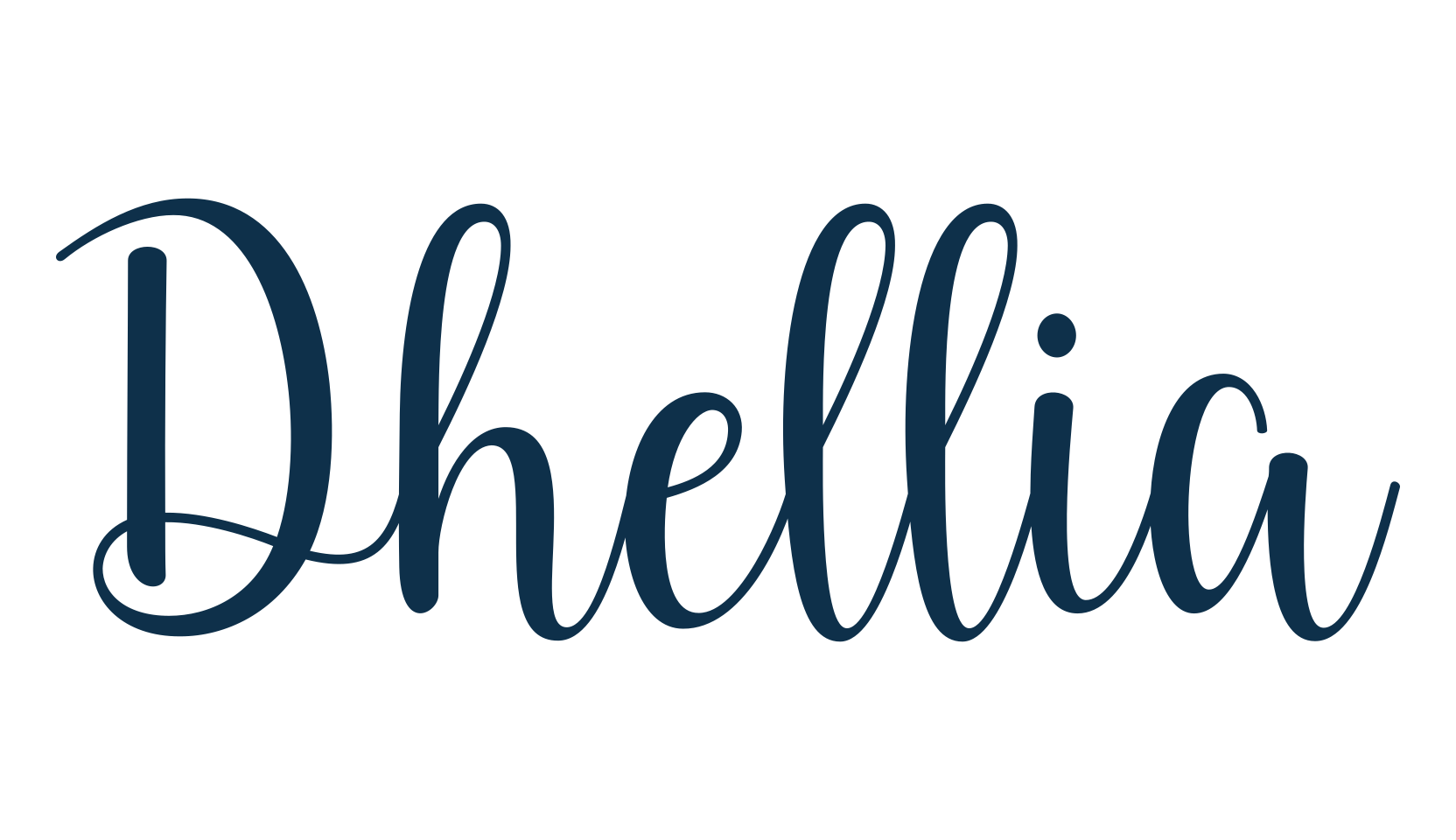 Dhellia, script calligraphy fancy decorative font preview