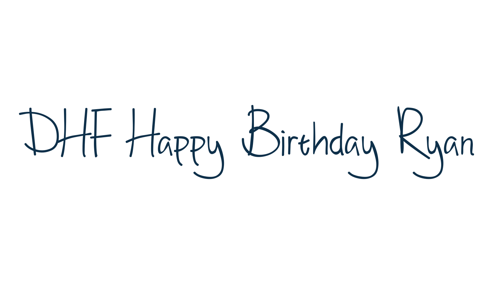 DHF Happy Birthday Ryan, script handwritten fancy decorative calligraphy font preview