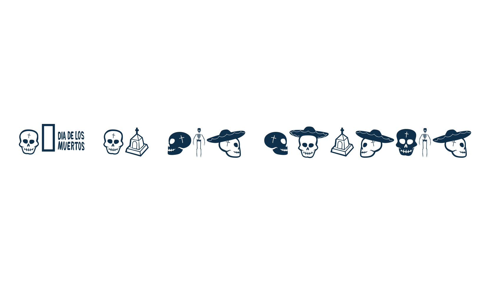 Día de los muertos, fancy decorative font preview