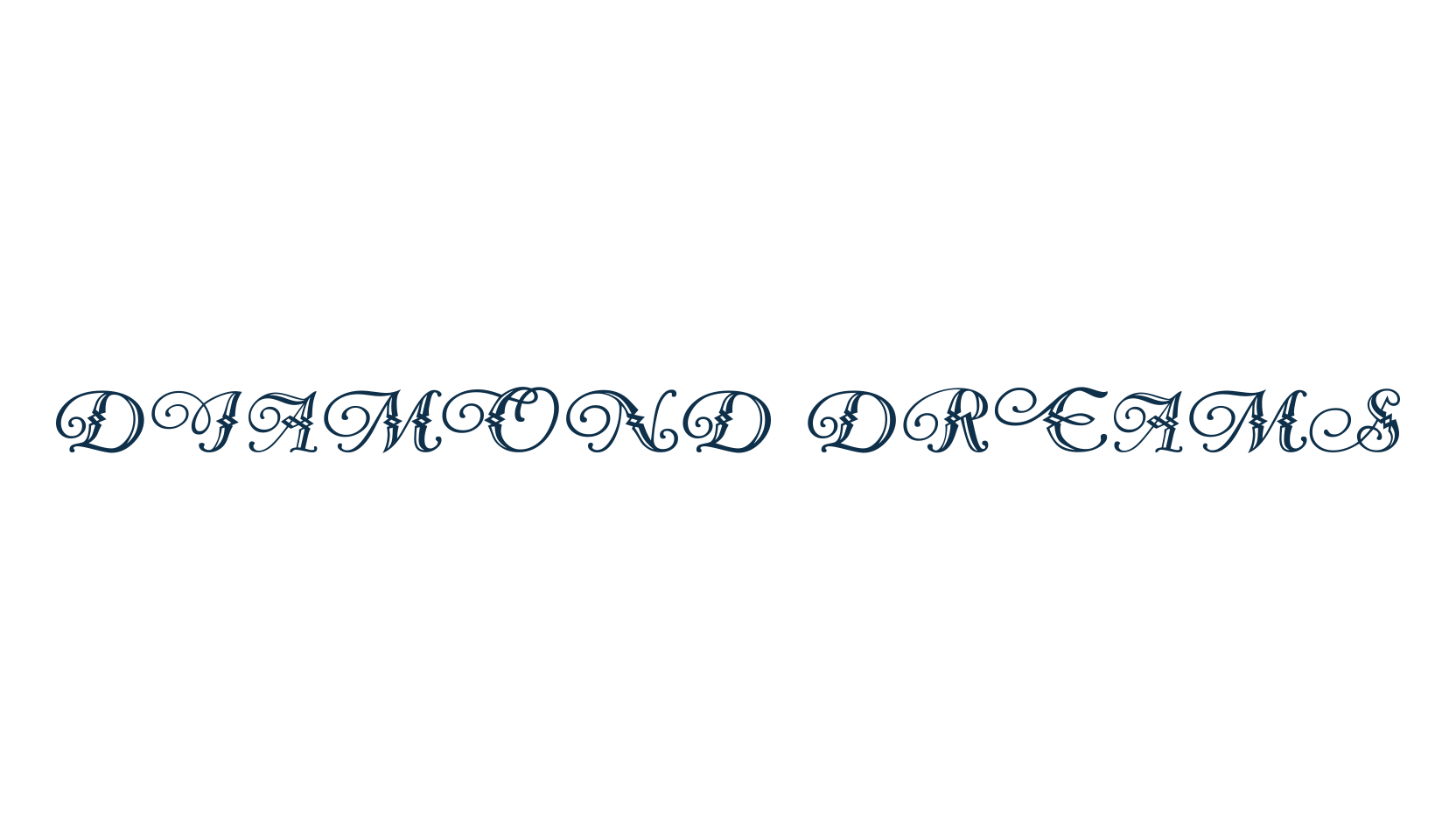 Diamond Dreams, fancy retro decorative font preview