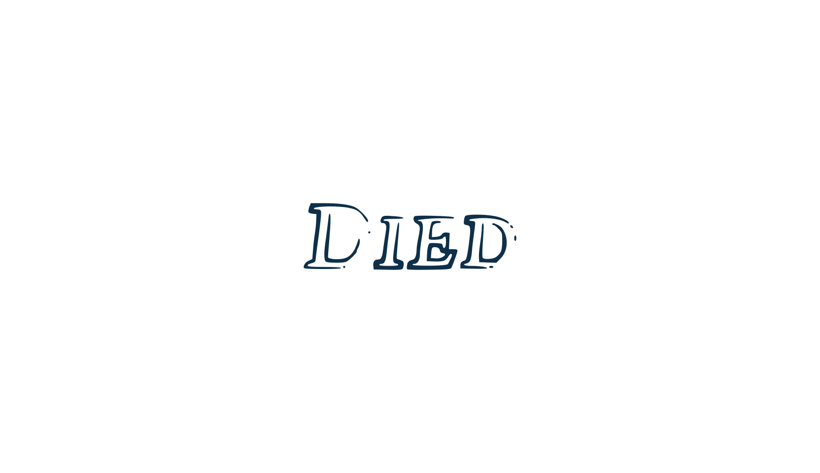 Died, fancy eroded decorative font preview