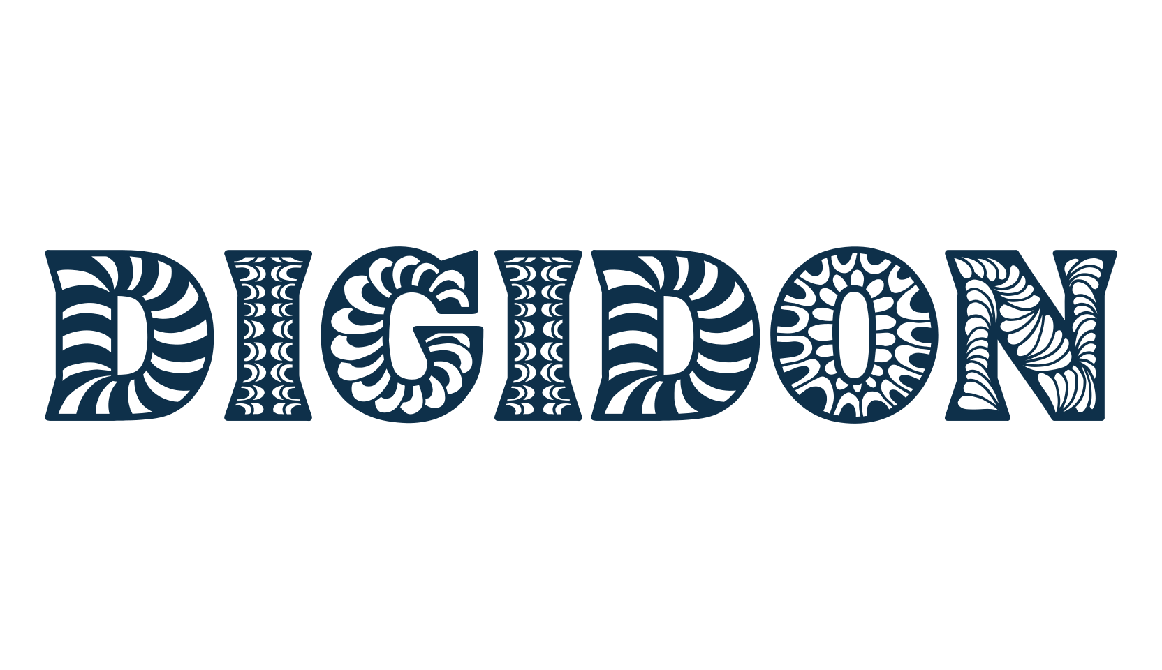 Digidon, fancy decorative font preview