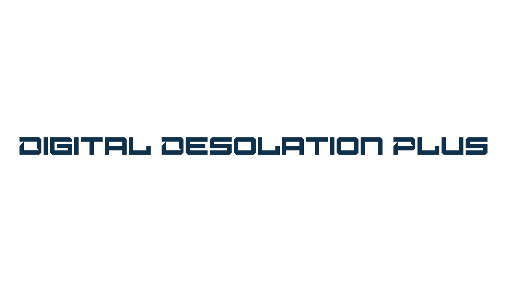 Digital Desolation Plus, techno square sci-fi font preview