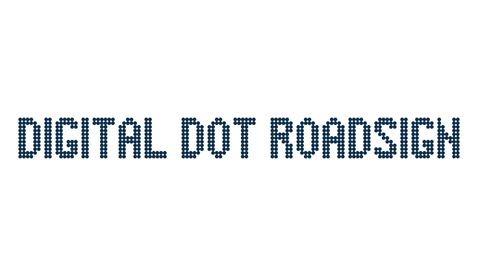 Digital Dot Roadsign, techno lcd sci-fi font preview