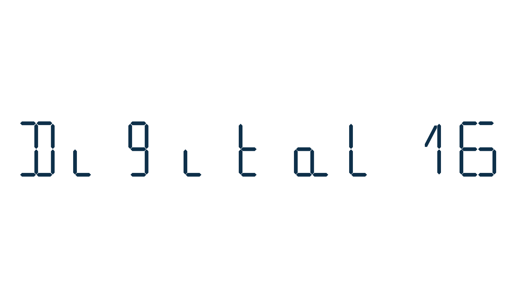 Digital16, techno lcd sci-fi font preview