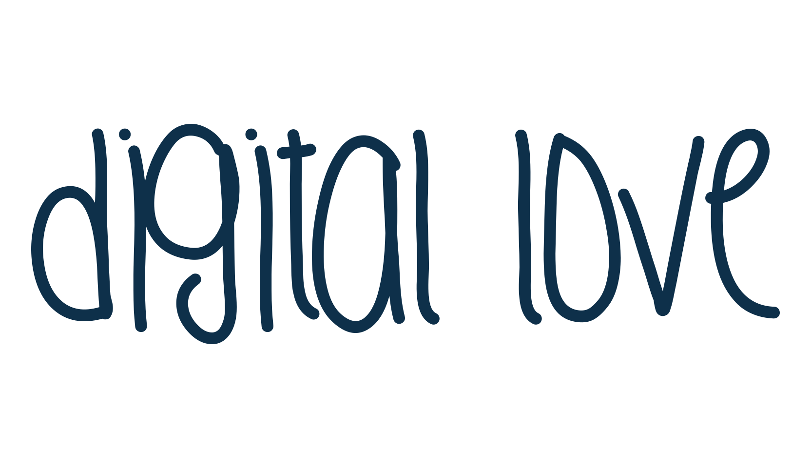 Digital Love, handwriting font preview