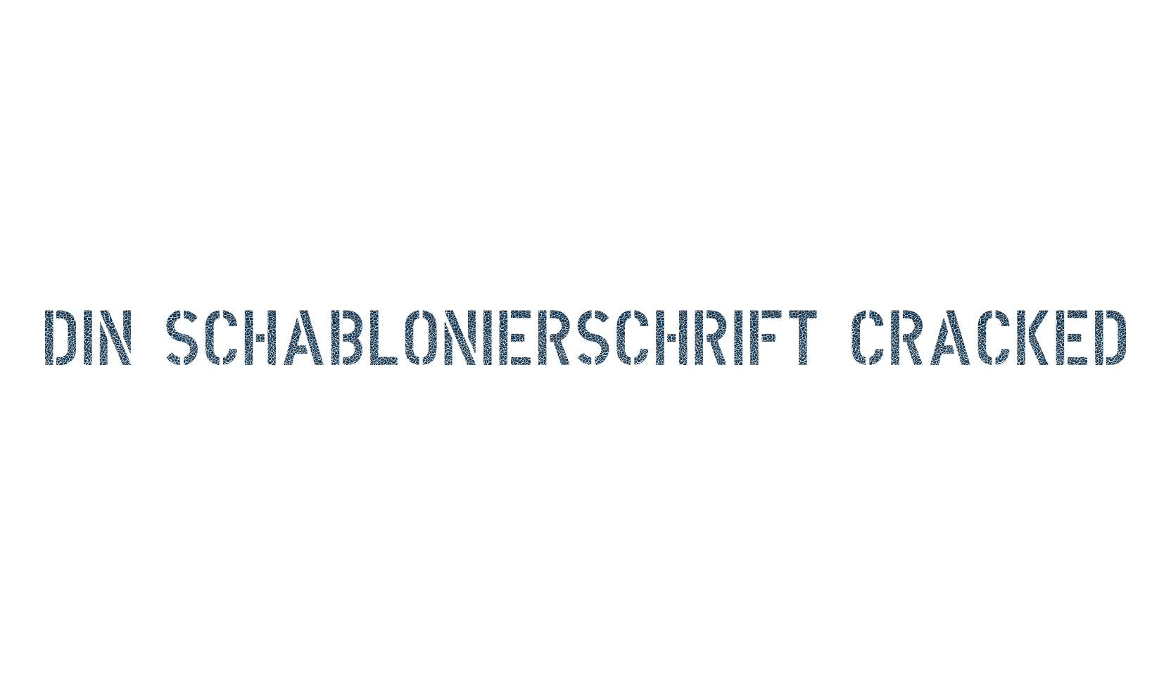 DIN Schablonierschrift Cracked, eroded font preview