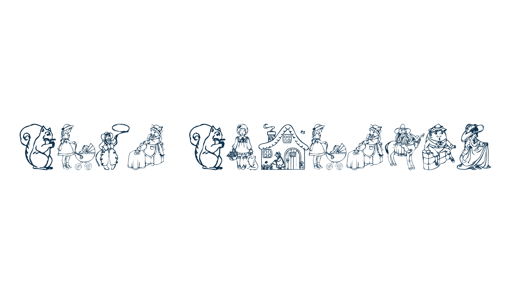 Ding Delights, fancy decorative font preview