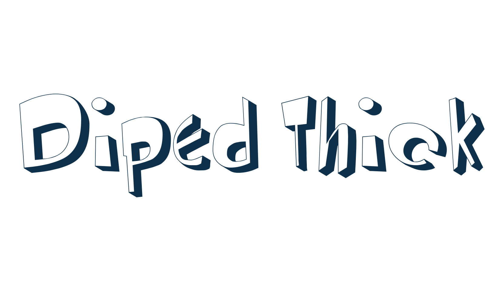 Diped Thick, fancy cartoon decorative font preview