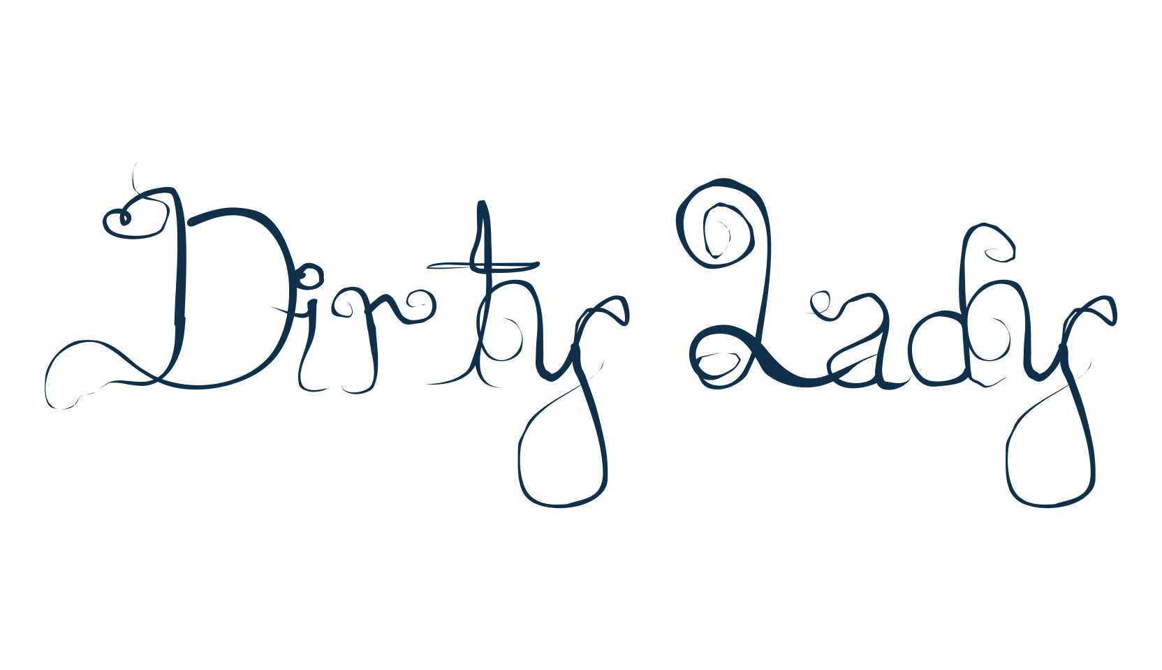 Dirty Lady, fancy curly decorative font preview