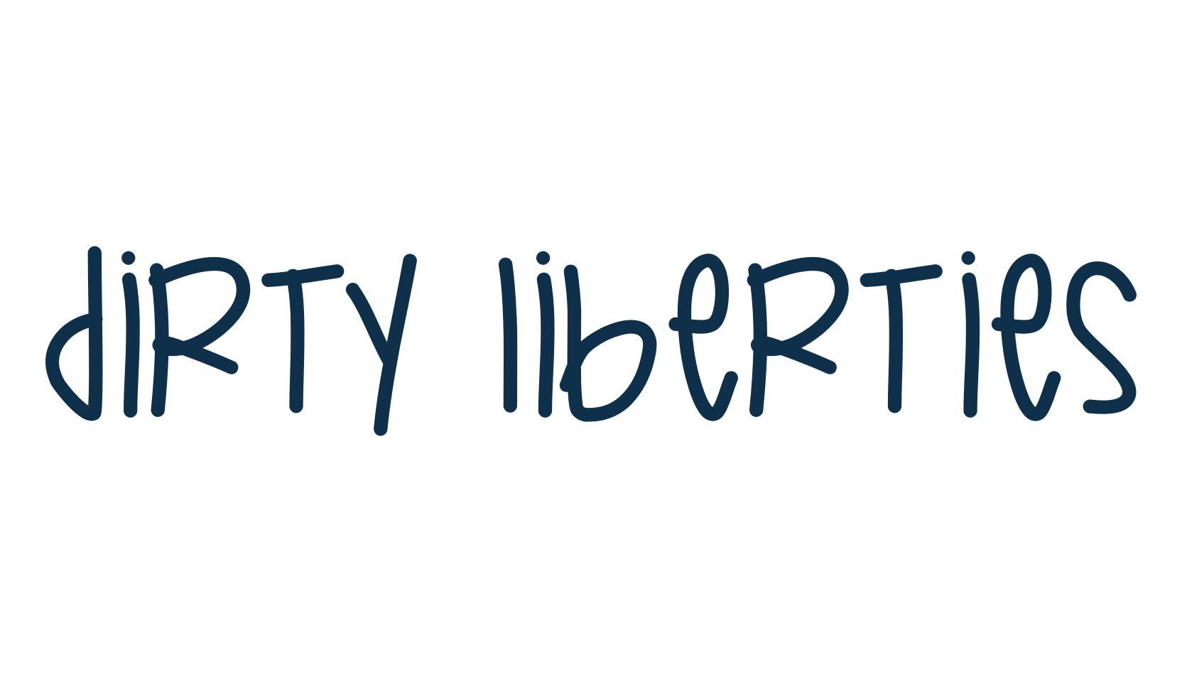 Dirty Liberties, handwriting font preview