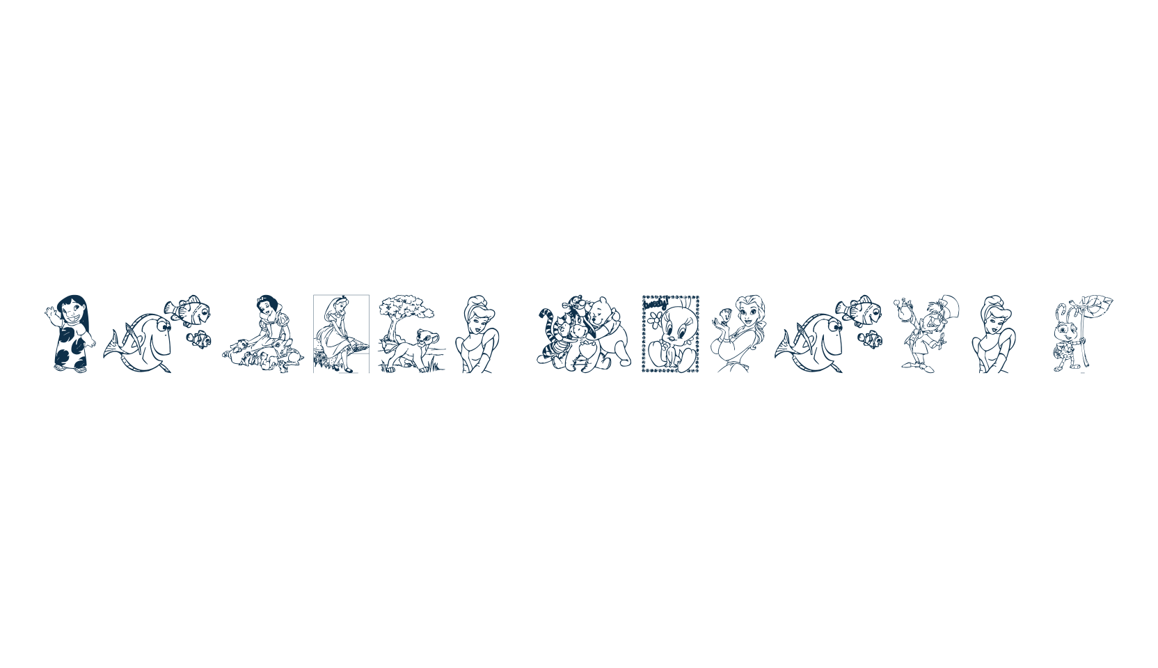 Disney family 1, display market font preview