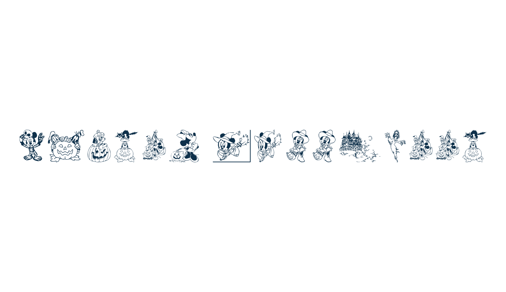 Disney Halloween, fancy decorative font preview