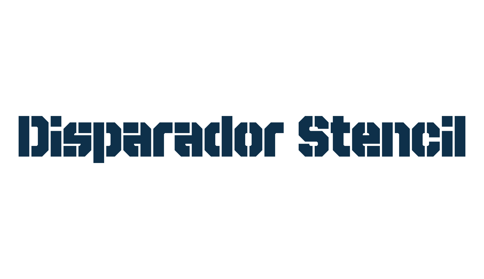 Disparador Stencil, fancy stencil, army decorative font preview